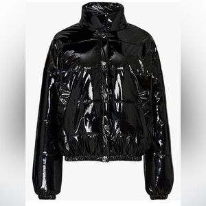 RTR Now Shiny Black Puffer Jacket